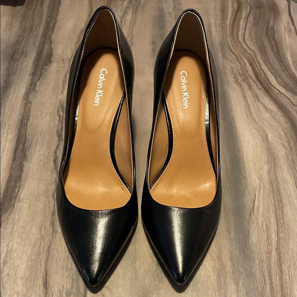 Calvin Klein Black Leather Heels